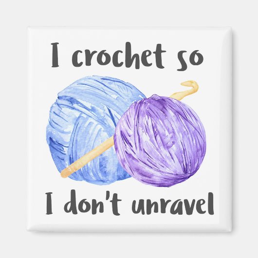 Crochet Joke Watercolor Yarn Magnet (Vorne)
