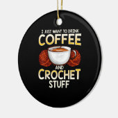 Crochet-Kaffee und Crocheting-Liebhaber Knitter Keramik Ornament (Links)