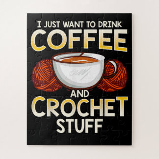 Crochet-Kaffee und Crocheting-Liebhaber Knitter Puzzle