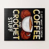 Crochet-Kaffee und Crocheting-Liebhaber Knitter Puzzle (Horizontal)