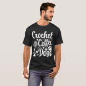 Crochet-Kaffeehunde Dog Lover Crocheter Retro T-Shirt (Vorne ganz)