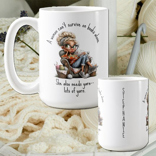 Crochet Knit Fun Quote Kaffeetasse
