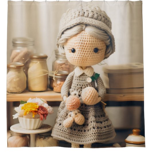 Crochet Lady Duschvorhang (Vorderseite)