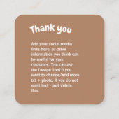 Crochet Lady Küche Danke Quadratische Visitenkarte (Rückseite)