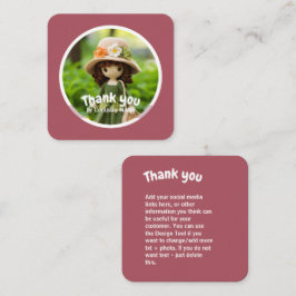 Crochet Lady Küche grün pink Danke Quadratische Visitenkarte