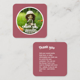 Crochet Lady Küche grün pink Danke Quadratische Visitenkarte