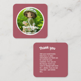 Crochet Lady Küche grün pink Danke Quadratische Visitenkarte