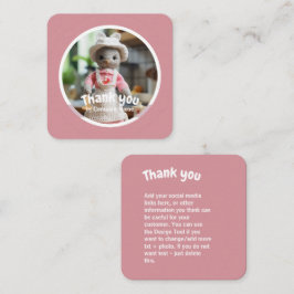 Crochet Lady Küchenrosa Danke Quadratische Visitenkarte