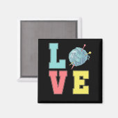 Crochet Liebe Hobby Crafting Garnknitter Magnet (Vorderseite/Rückseite)