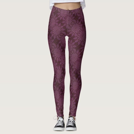 Crochet Look Leggings - Cherry - HAMbyWG (Vorderseite)