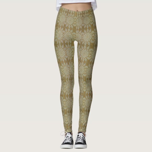 Crochet Look Leggings in Color Pear- HAMbyWG (Vorderseite)