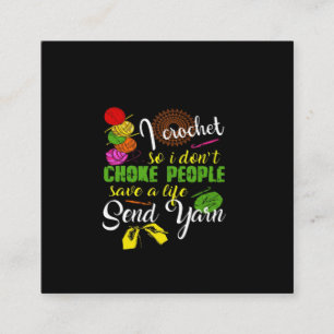 Crochet Lover I Liebe Crochettierung Quadratische Visitenkarte