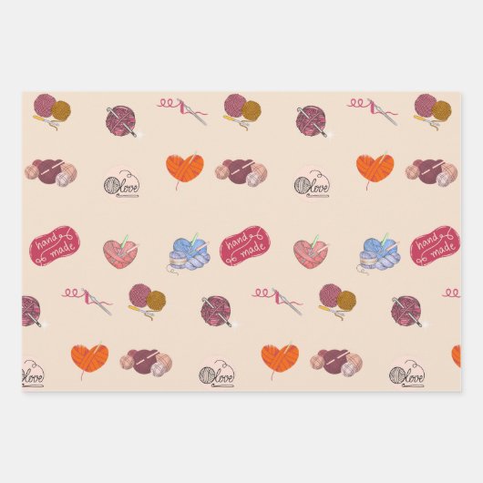 Crochet Lover Yarn Balls und Crochet Hooks Geschenkpapier Set (Vorderseite 3)