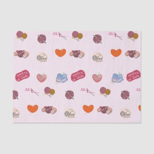 Crochet Lover Yarn Balls und Crochet Hooks Seidenpapier (Vorderseite)