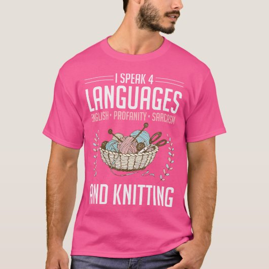Crochet Lovers Knitters Crochet I Speak 4 Sprache T-Shirt (Vorderseite)
