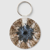 Crochet macht mich glücklich handgemachte Garne Schlüsselanhänger (Rückseite)