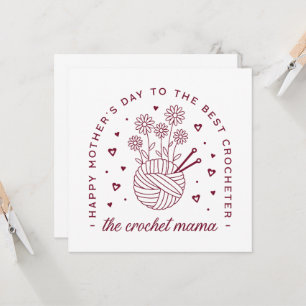 Crochet Mama feiert Mama-Happy Mütter Tag Karte
