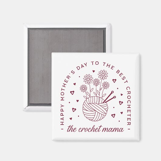 Crochet Mama feiert Mama-Happy Mütter Tag Magnet (Vorderseite/Rückseite)