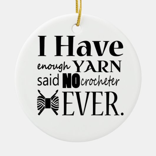 Crochet ・ Nicht genug Garnhandwerk Keramikornament (Vorne)
