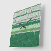 Crochet pattern - Grüne Streifen Quadratische Wanduhr (Winkel)