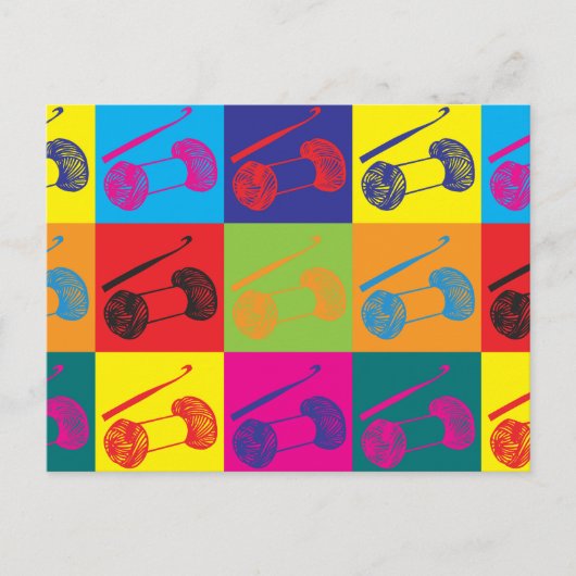 Crochet Pop Art Postkarte (Vorderseite)