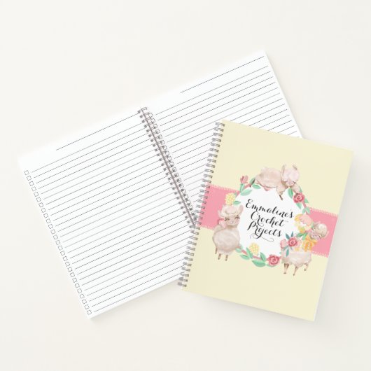 Crochet Projects Notebook mit Niedlichen Llamas Notizblock (Innenseite)