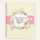 Crochet Projects Notebook mit Niedlichen Llamas Notizblock (Vorderseite)