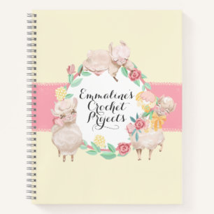 Crochet Projects Notebook mit Niedlichen Llamas Notizblock