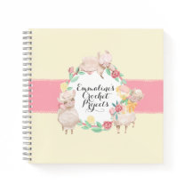 Crochet Projects Notebook mit Niedlichen Llamas