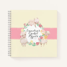 Crochet Projects Notebook mit Niedlichen Llamas Notizblock