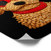 Crochet Puppy Heart Sungles Red Bow Valentines Day Poster (Ecke)