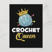 Crochet Queen Crafting Yarn Crocheter Spaß Postkarte (Vorderseite)