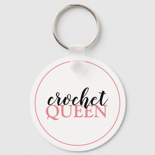 Crochet Queen Script Schlüsselanhänger (Vorderseite)