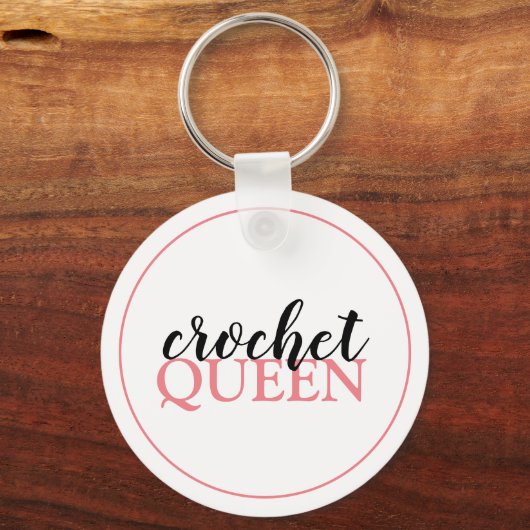 Crochet Queen Script Schlüsselanhänger (Vorderseite)