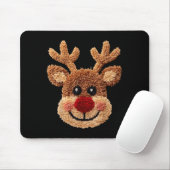 Crochet Reindeer Face Merry Christmas Girly Kids T Mousepad (Mit Mouse)