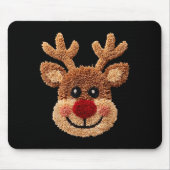 Crochet Reindeer Face Merry Christmas Girly Kids T Mousepad (Vorne)