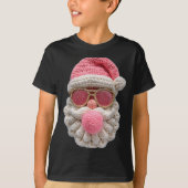 Crochet Santa Blowing Bubble Gum Christmas Girly K T-Shirt (Vorderseite)