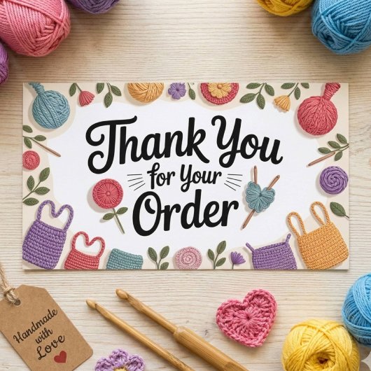 Crochet Small Business Thank You Visitenkarte
