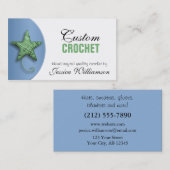 Crochet Star Shaped Yarn Green Blue Business Card Visitenkarte (Vorne/Hinten)