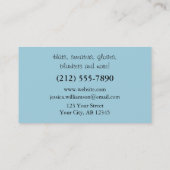 Crochet Star Shaped Yarn Lila Blue Business Card Visitenkarte (Rückseite)