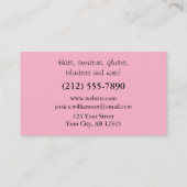 Crochet - Star Shaped Yarn Pink Business Cards Visitenkarte (Rückseite)