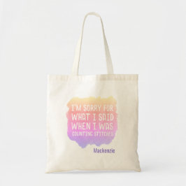 Crochet Strick Counting Stitches Joke Personalisie Tragetasche