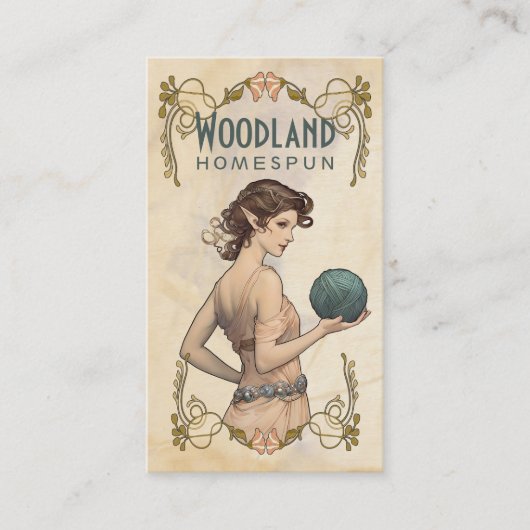 Crochet strickt handgesponnene Garnelenmädchen Visitenkarte (Vorderseite)