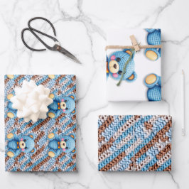 Crochet Teddy Bear Baby Shower Geschenkpapier Set