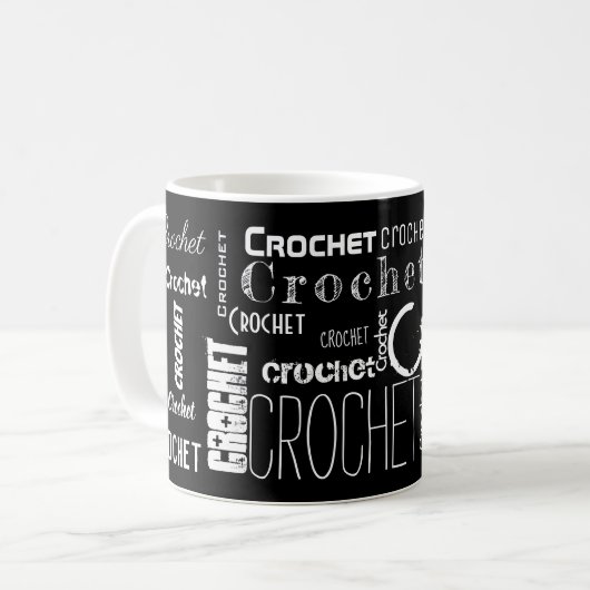 CROCHET! Typografie Kaffeetasse (Vorderseite Links)