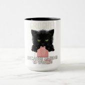 Crochet, weil Mord ist falsch Funny Cat Lover Tasse (Zentrum)