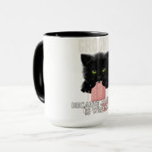 Crochet, weil Mord ist falsch Funny Cat Lover Tasse (Vorderseite Links)