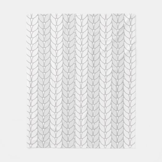 Crochet White Beige Muster Style Fleecedecke (Vorderseite)