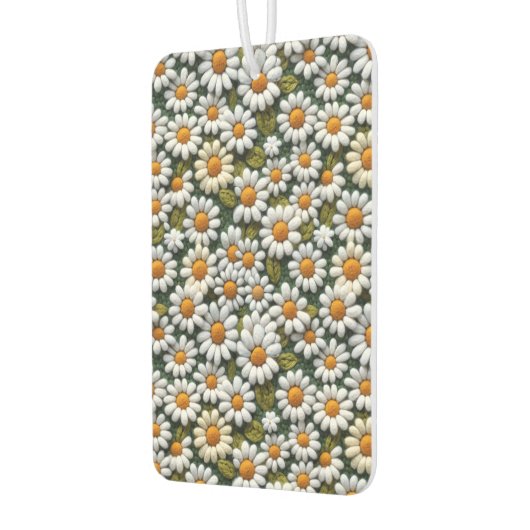 Crochet White Daisies Spring Wildflowers Autolufterfrischer (Links)