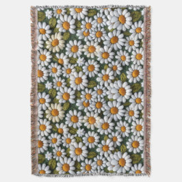 Crochet White Daisies Spring Wildflowers Decke